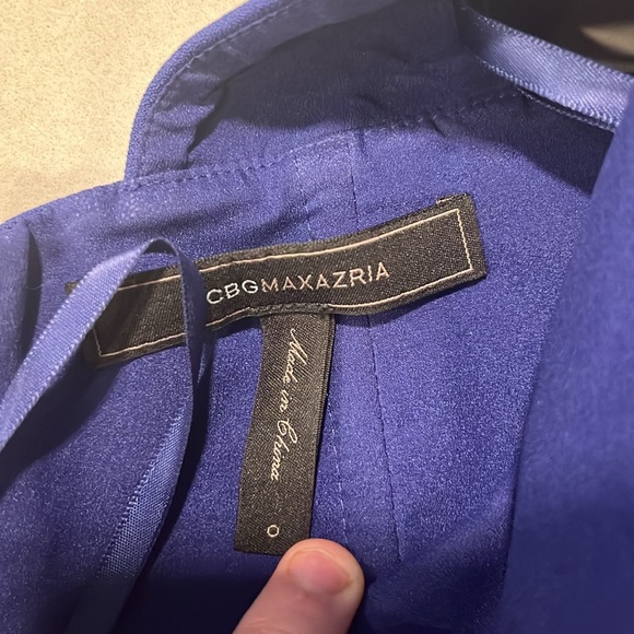 BCBGMAXAZRIA Blue One Shoulder Cocktail Dress - Picture 4 of 4